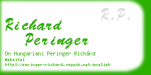 richard peringer business card